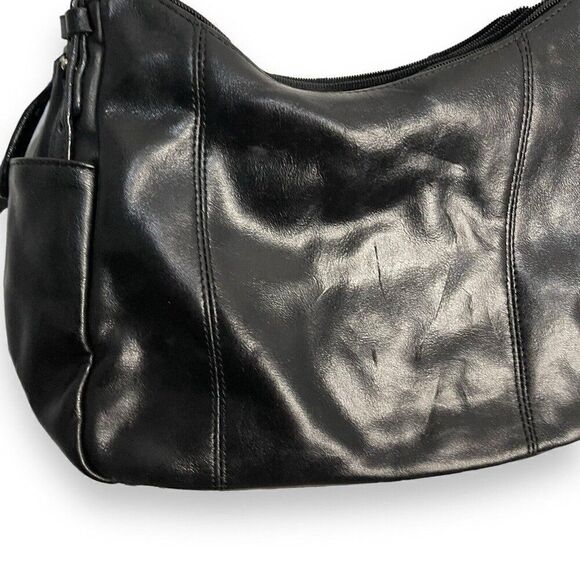 Madison Studio Leather Shoulder Bag Women's Black Pockets Retro Lined Zip - Picture 14 of 15